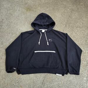 Vtg Y2k NIKE Standard Issue Athletic Tech Dri Fit Afterhood Hooded Sweatshirt L